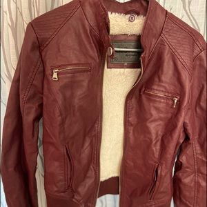 red leather jacket